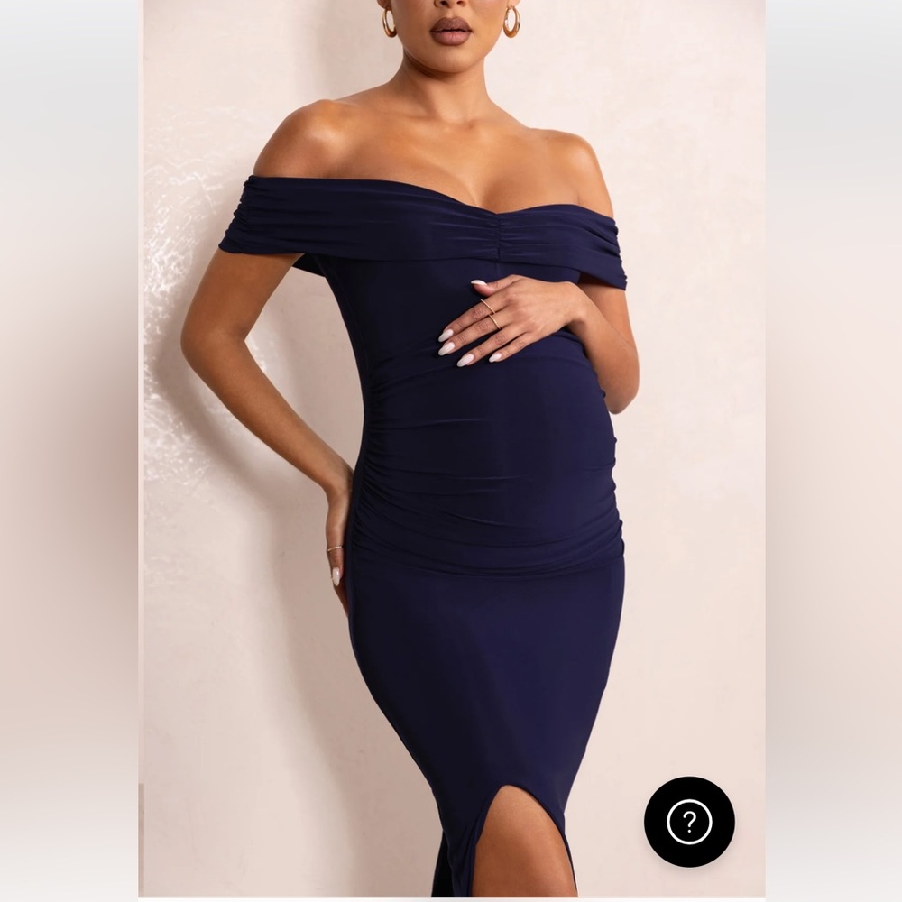 Club London Worth the Wait Navy Maternity Dress